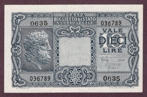 Italia banconota lire 1944 - 10,