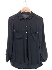 H&M DIVIDED Camicia blusa Donna Camicetta a blusa Taglia IT 42 nero elegante