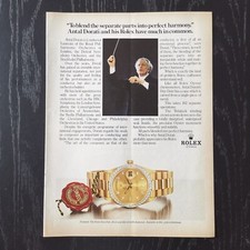 1981 Rolex Day Date President Diamond ref. 128348 - Original AD Pubblicità Vinta