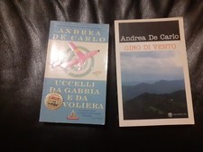 2 LIBRI  ANDREA DE CARLO: GIRO DI VENTO BOMPIANI, UCCELLI DA GABBIA E DA VOLIERA