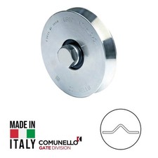 RUOTA PER CANCELLO SCORREVOLE GOLA V ZINCATA 1 CUSCINETTO CON BULLONE 