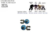 1 Pz COPRIBOTTONI 1 INIZIALE  COLOR argento smalto turchese X COPPIA COMPRA 2