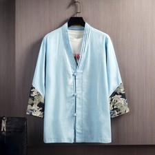 Uomo Cotone Lino 3/4 Maniche