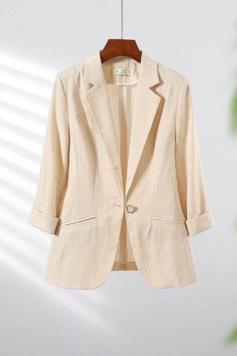 Blazer beige elegante slim fit - beige,
