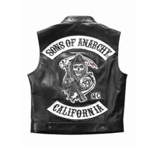Nuovo gilet da motociclista Sons of Anarchy | gilet in vera pelle SOA Motorcycle Club