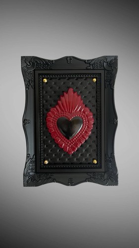 Quadretto con cuore sacro - , nero
