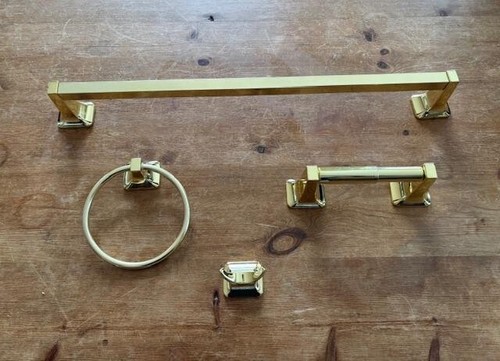 Set bagno ottone 4 pezzi - bagno,