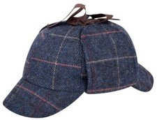 Orecchie uomo 100% lana blu