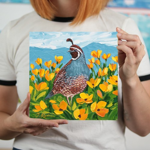 Quadro olio quaglia - , california