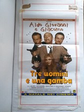 manifesto film cinematografico( tre uomini e una gamba )-aldo,giovanni e giacomo