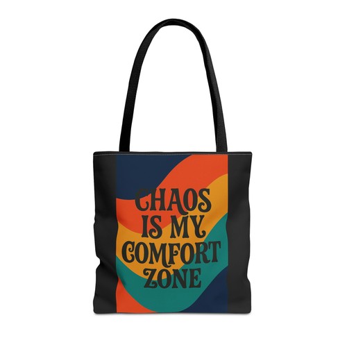 Colorful tote bag with - , saying