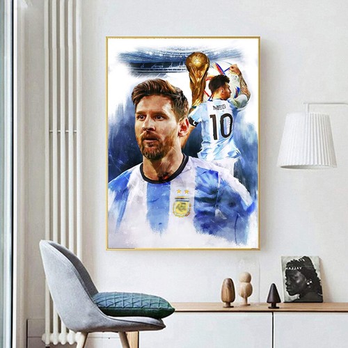 Poster calcio messi con coppa - poster,