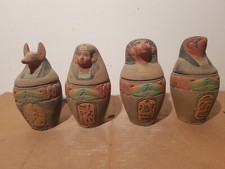 Raro antico vaso antico egizio 4 canopi organo interno cuore mummifica 2480 a.C.