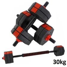 KIT MANUBRI BILANCIERE DUMBBELL SET PESI REGOLABILI COMPONIBILI DA PALESTRA 30KG