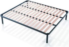 Rete matrimoniale con doghe in legno (come nuova)