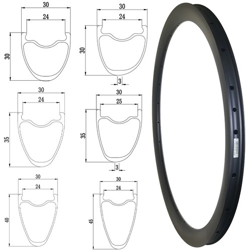 Clincher cerchio carbonio