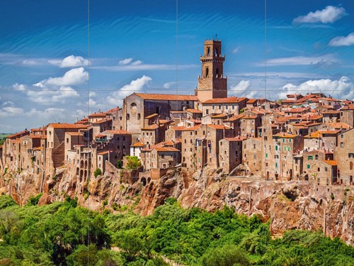 Pannello ceramica mosaico - , di