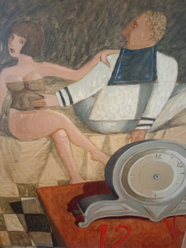 Dipinto gallerati olio tela - olio, su