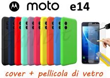 COVER CASE CUSTODIA PROTEZIONE SILICONE GEL PER MOTOROLA MOTO E14 + VETRO NUOVE