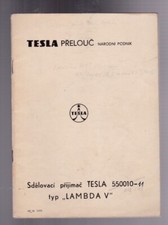 TESLA PRELOUC narodni podnik radio radiotecnica 550010 typ LAMBDA V