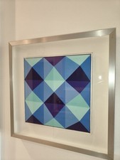 Hans Jorg Glattfelder Quadro Dipinto Su Tela Opera Unica Esposto 1973 30x30cm 