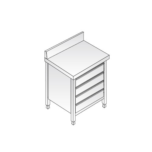 Cassettiera 56x90x85 acciaio