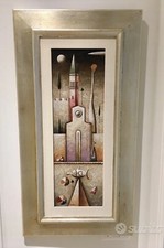 quadro Dipinto In Acrilico Del Maestro Carlo Mirabasso  Dimensioni 20 X 60 Cm