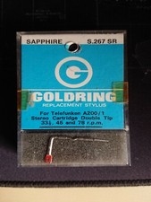 GOLDRING S.267 SR Zaffiro Stilo di Ricambio Adatto per Telefunken A200/1 Stereo...