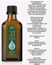 OLIO 31 Just ml 75 L'unico ORIGINALE SVIZZERO Più Omaggio ?✨
