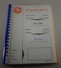 Manuale uso e manutenzione Potain 215 - 315 gru