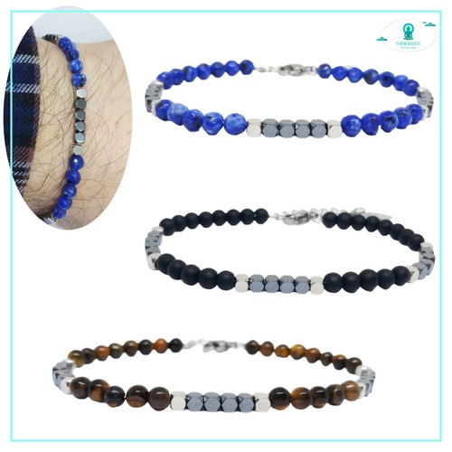 Bracciale uomo con pietre - , dure