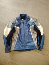 Giubbino Moto Donna On&Off pelle blu-Taglia 50-Motorsport Collection Suzuki