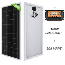 100W Pannello Solare Monocristallino da 12V Fotovoltaico + MPPT 30A Regolatore