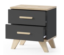 Comodino nero con cassetti