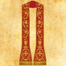 Stola romana ricamata rossa