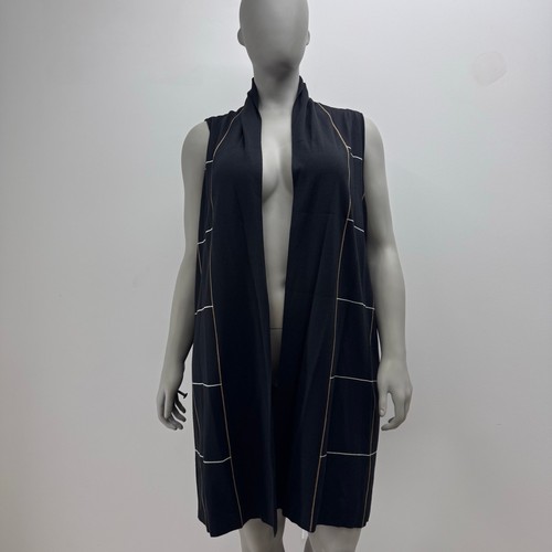 Gilet lungo aperto marina - gilet,