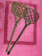 Coppia Battipanni in vimini vintage-Vecchi batti tappeti anni 50/60 Intrecciati