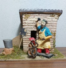 casa presepe statua presepe in resina e predisposizione per luce