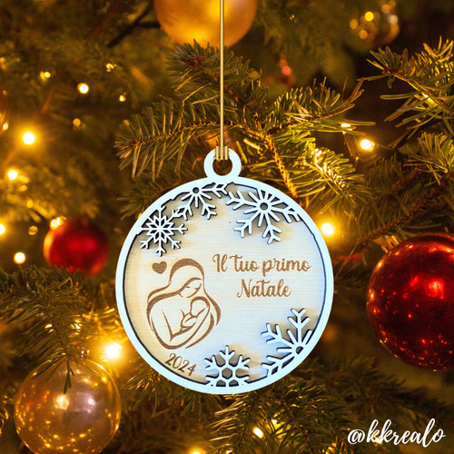 Pallina natale legno - di,