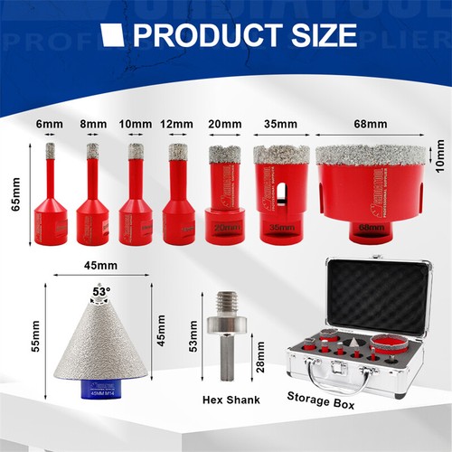 Kit punte diamantate - 9, pezzi