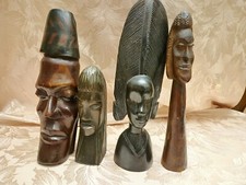 Statue etniche tribali africane,  arte popolare intagliate a mano in ebano