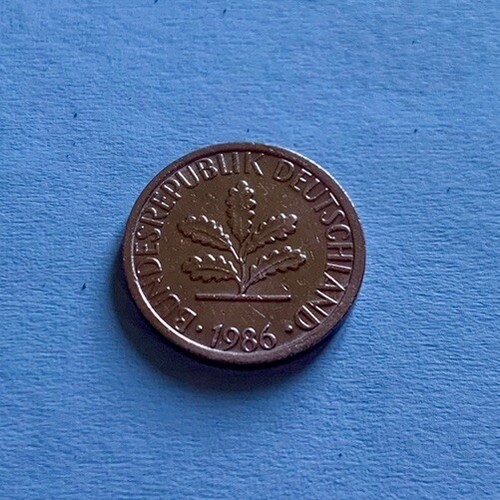 Moneta 1 pfennig - pfennig, 1986