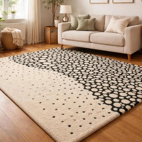 Tappeto moderno nero crema - moderno, e