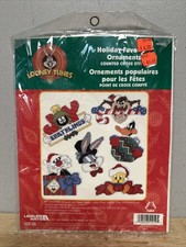 Leisure Arts Looney Tunes kit punto croce ornamenti preferiti per le vacanze - nuovo NOS