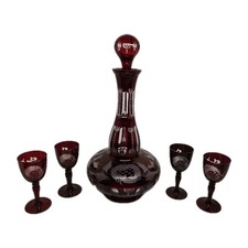 Set decanter cristallo rosso