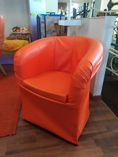 Poltrona In Ecopelle Morbida Moderna Arancione (64x76x65) seduta 47cm