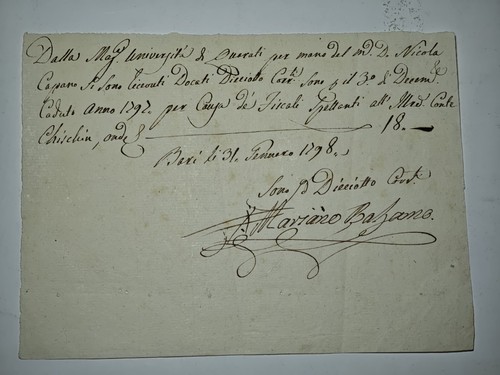 1798 antico documento - 1798,