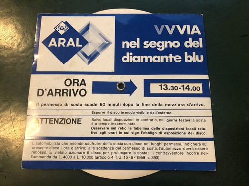 Disco orario vintage aral - vintage,
