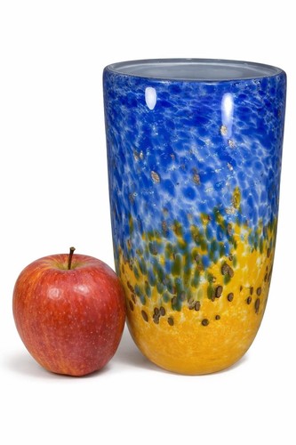 Vaso vetro colorato - blu, e