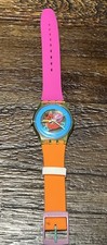Orologio Swatch tavolozza colori silicone arancione rosa IS19